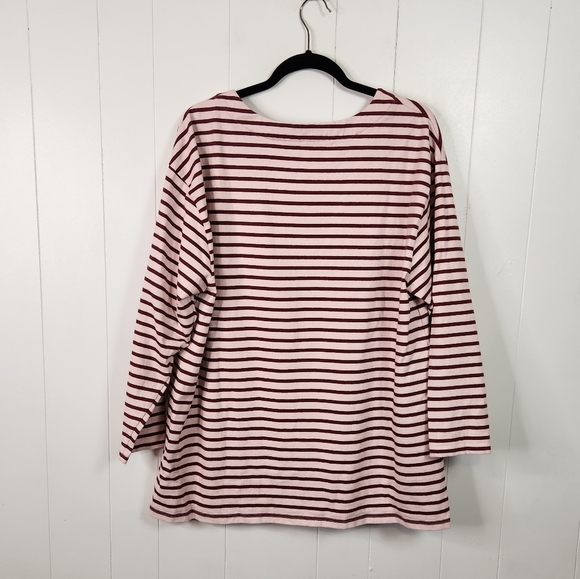 Lands End Women's Long Sleeve Heavyweight Jersey Lace Front Top Red Pink size 1X - Picture 3 of 9